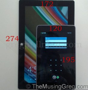 Surface 2 vs Nexus 7 - dimensions