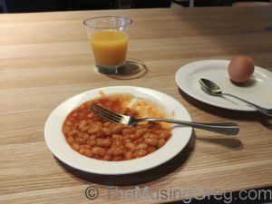 A fairly basic breakfast. Qantas Club, Adelaide Airport
